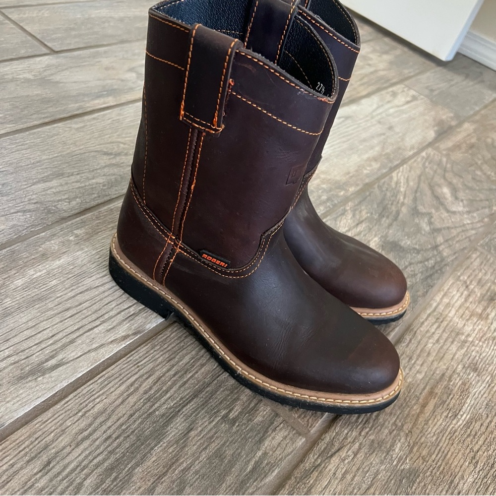 Brown Leather Work Boots Oil Resistant Men’s 9.5